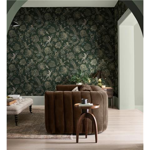 GRAHAM AND BROWN JAIPUR WALLPAPER COLLECTION ETERNAL WEAVE 143238 Emerald