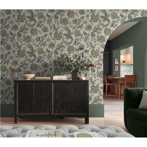 GRAHAM AND BROWN JAIPUR WALLPAPER COLLECTION ETERNAL WEAVE 143239 Sage