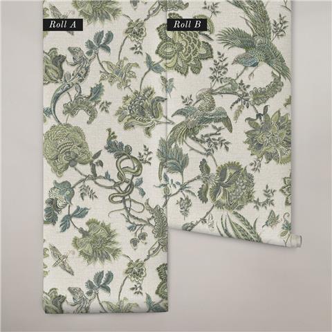 GRAHAM AND BROWN JAIPUR WALLPAPER COLLECTION ETERNAL WEAVE 143239 Sage