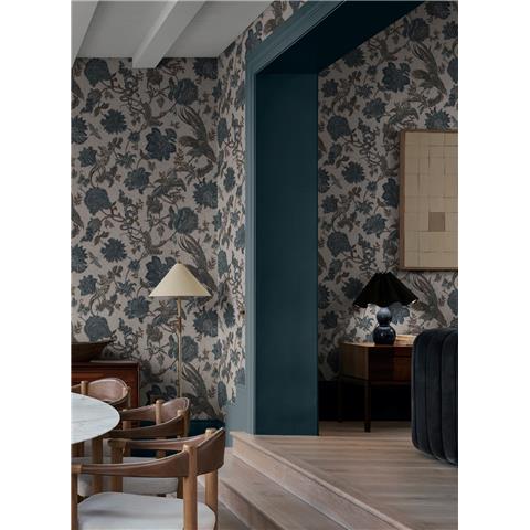 GRAHAM AND BROWN JAIPUR WALLPAPER COLLECTION ETERNAL WEAVE 143240 Denim