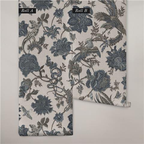 GRAHAM AND BROWN JAIPUR WALLPAPER COLLECTION ETERNAL WEAVE 143240 Denim