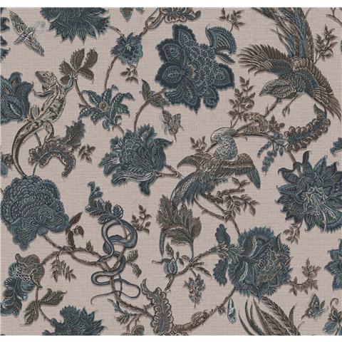 GRAHAM AND BROWN JAIPUR WALLPAPER COLLECTION ETERNAL WEAVE 143240 Denim