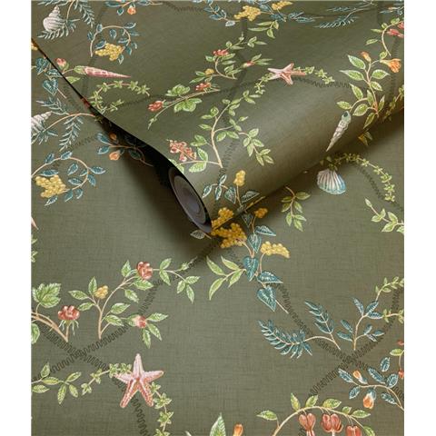 Holden Statement Shell Trellis Wallpaper 14330 green