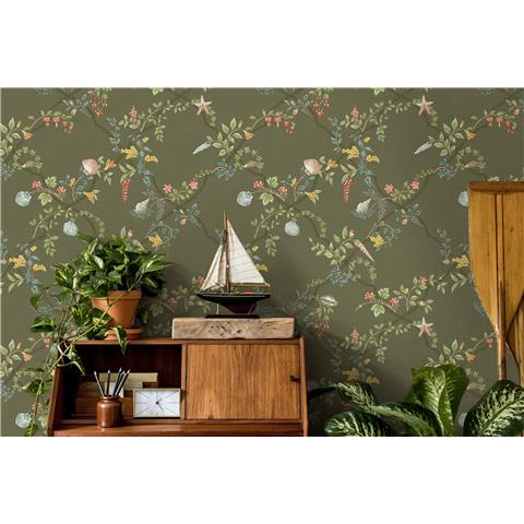 Holden Statement Shell Trellis Wallpaper 14330 green