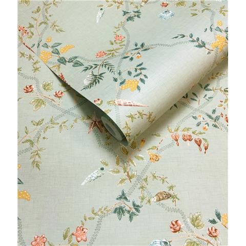 Holden Statement Shell Trellis Wallpaper 14331 Duck Egg