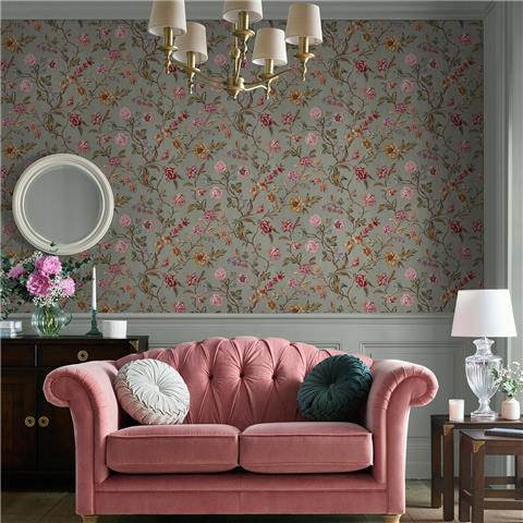 Laura Ashley Wallpaper Lingmell Trail 143320 Antique Green