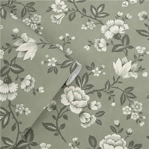 Laura Ashley Wallpaper Bradenbury Trail 143322 Antique green