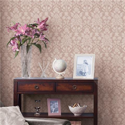 Laura Ashley Wallpaper Semington Silhouette 143323 Plaster Pink