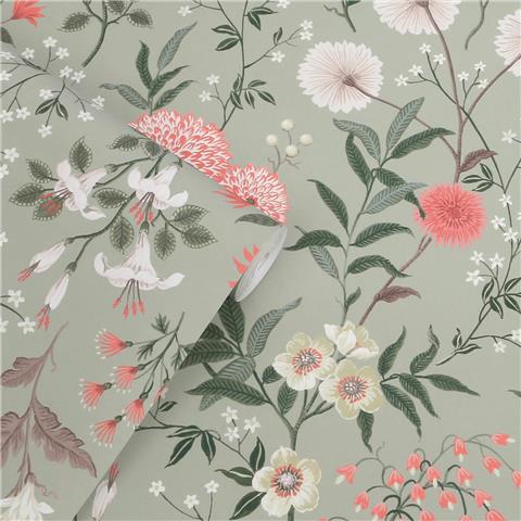 Laura Ashley Wallpaper Otterham garden 143332 Pistachio