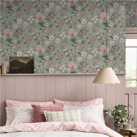 Laura Ashley Wallpaper Otterham garden 143332 Pistachio