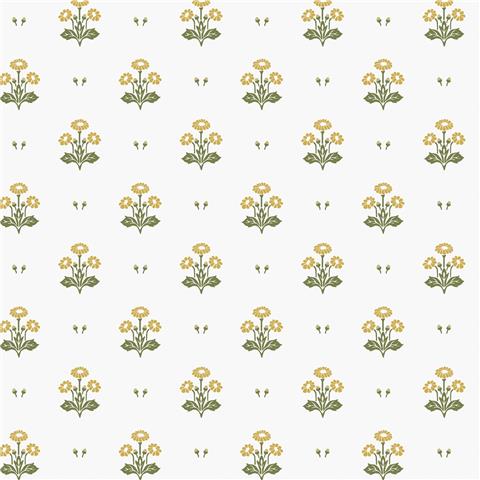 Laura Ashley Wallpaper Harthill Daisy 143335 Ochre/Yellow