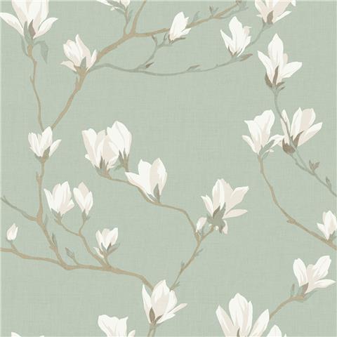 Laura Ashley Wallpaper Magnolia Grove 143336 Pale Eau de Nil