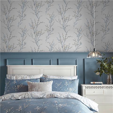 Laura Ashley Wallpaper Pussy willow 143337 Seaspray