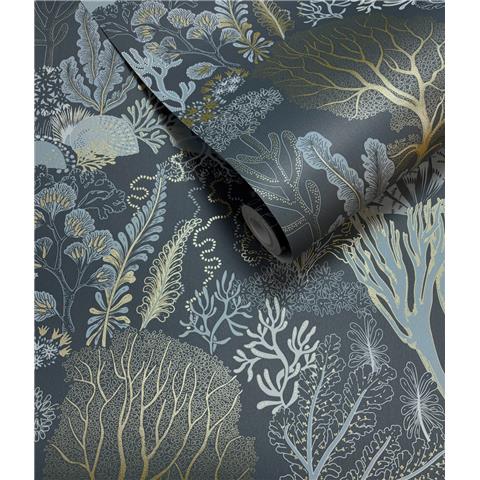 Holden Statement Underwater World Wallpaper 14341 Navy/Gold