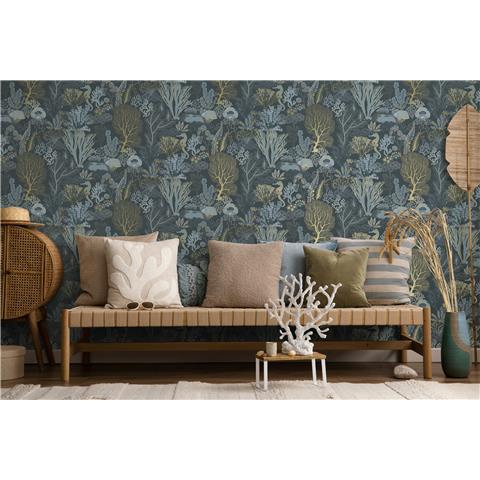 Holden Statement Underwater World Wallpaper 14341 Navy/Gold