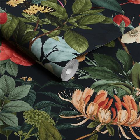 Graham and Brown Solstice Wallpaper Collection Bobnant Garden143505 Navy (2 roll set)