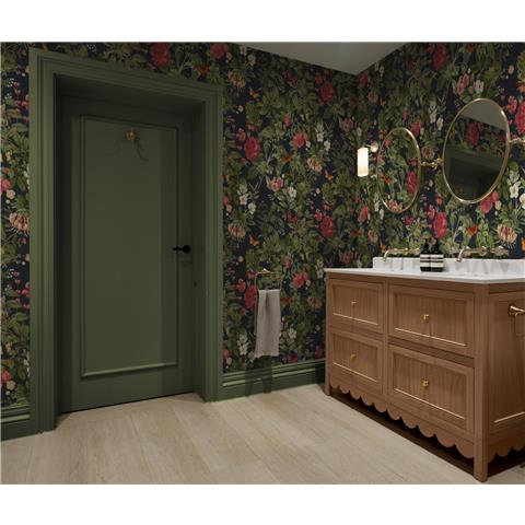 Graham and Brown Solstice Wallpaper Collection Bobnant Garden143505 Navy (2 roll set)