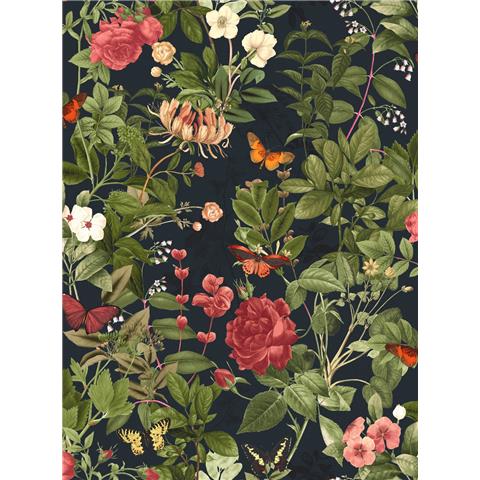 Graham and Brown Solstice Wallpaper Collection Bobnant Garden143505 Navy (2 roll set)