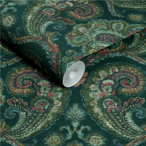 Graham and Brown Solstice Wallpaper Collection Paisley Tapestry143515 Petrol
