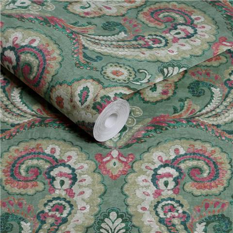 Graham and Brown Solstice Wallpaper Collection Paisley Tapestry143516 Teal