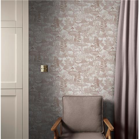 Graham and Brown Solstice Wallpaper Collection Fungi Folklore 143531 Rose