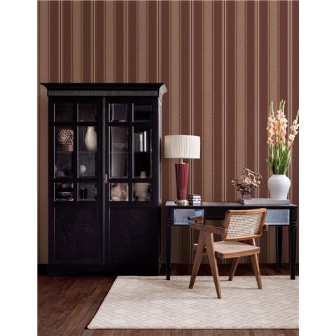 Holden Solstice Ikat Stripe Wallpaper 14400 Russet