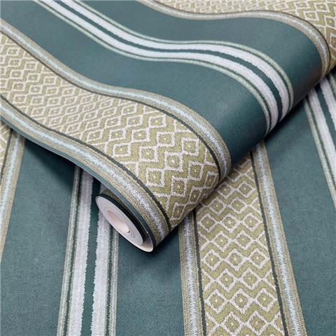 Holden Solstice Ikat Stripe Wallpaper 14401 Dark Teal