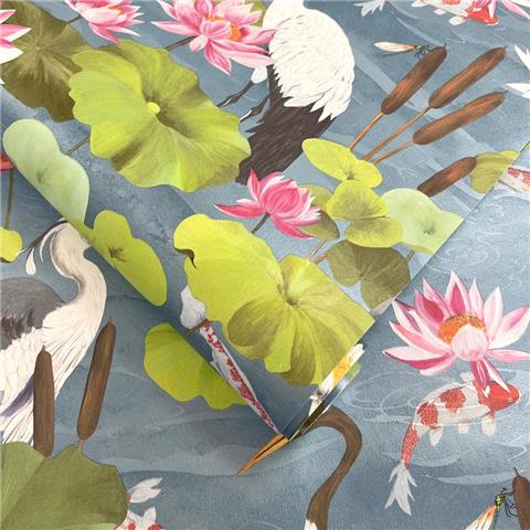 Holden Solstice Koi Pond Wallpaper 14430 Blue
