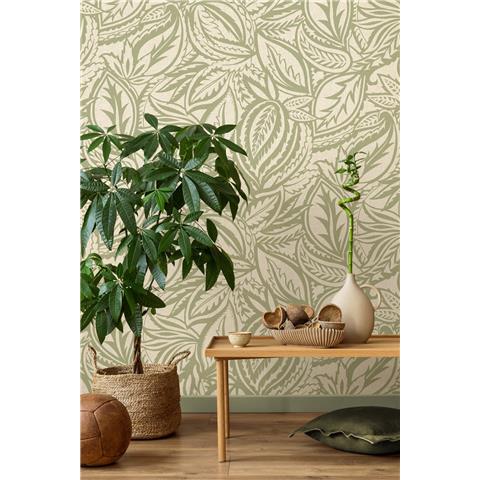 Holden Solstice Paisley Leaf Wallpaper 14440 Sage