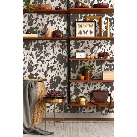 Holden Solstice Cowhide Print Wallpaper 14450 Black/White