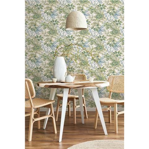 Holden Solstice Leaf Canopy Wallpaper 14482 Sky Blue