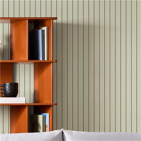 Made Wallpaper Kyria Stripe 145218 Mint/Chocolate