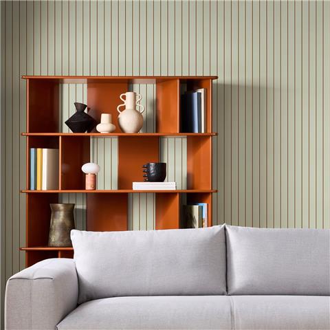 Made Wallpaper Kyria Stripe 145218 Mint/Chocolate