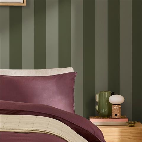 Made Wallpaper Demi Wide Stripe 145223 Moss