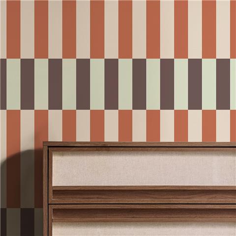 Made Wallpaper Terri Stripe 145227 Mint/Orange