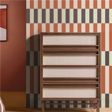 Made Wallpaper Terri Stripe 145227 Mint/Orange