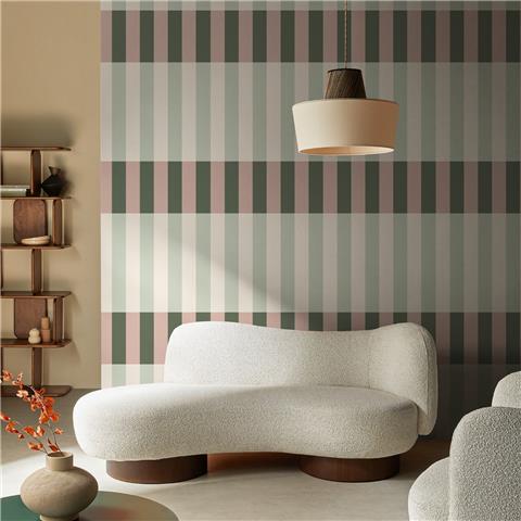 Made Wallpaper Terri Stripe 145228 Green/Blush