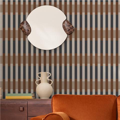 Made Wallpaper Sirio Stripe 145239 Caramel Blue