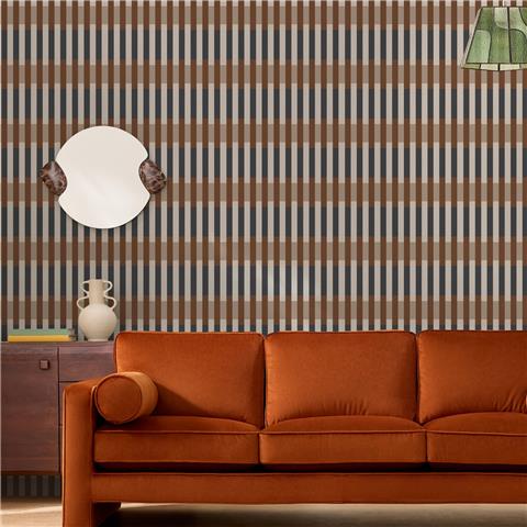 Made Wallpaper Sirio Stripe 145239 Caramel Blue