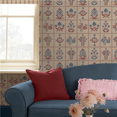 Joules Garden Floral Grid Wallpaper 145384
