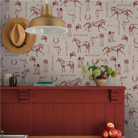 Joules Sketched Equestrian Wallpaper 145385