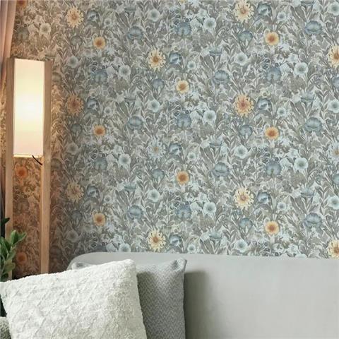 Super Fresco Easy Paloma Floral Wallpaper 145466 Duck Egg