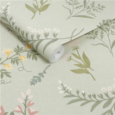 NEXT Stitch Floral Wallpaper 145612 Sage