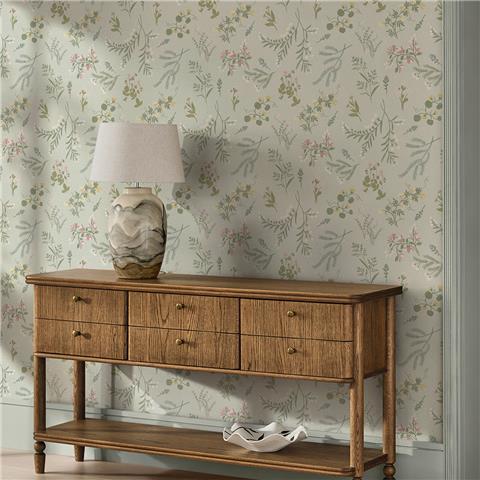 NEXT Stitch Floral Wallpaper 145612 Sage