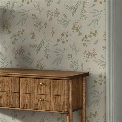 NEXT Stitch Floral Wallpaper 145612 Sage
