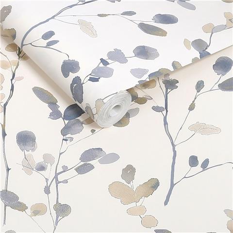 NEXT Honesty Leaf Wallpaper 145632 Natural/Blue