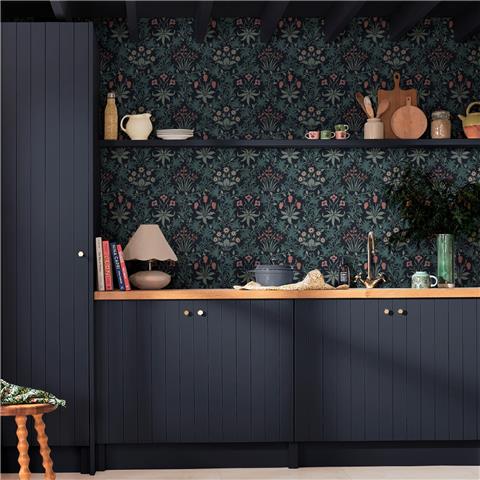 William Morris at Home Wallpaper Celandine 145681 Midnight