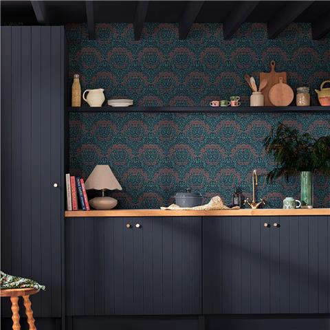 William Morris at Home Wallpaper Michaelmas Daisy 145690 Midnight