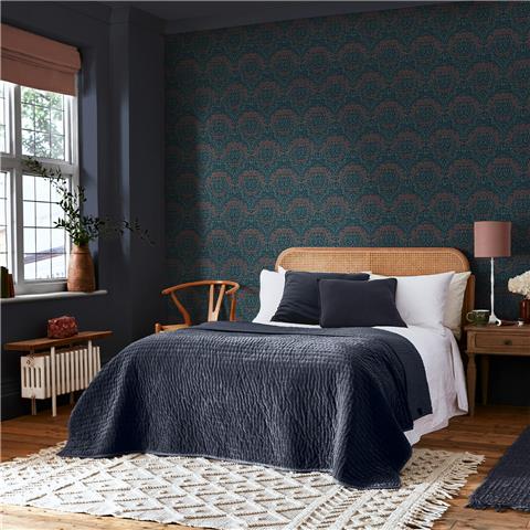 William Morris at Home Wallpaper Michaelmas Daisy 145690 Midnight