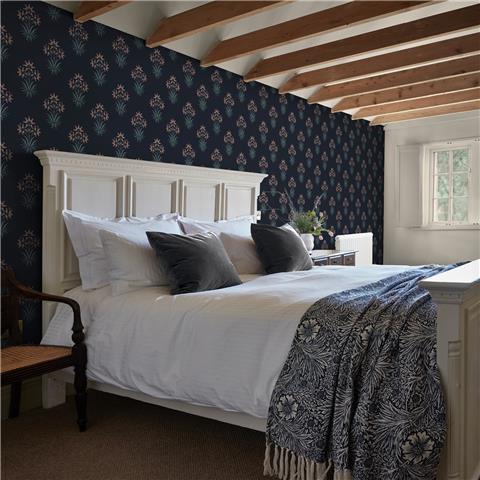 William Morris at Home Wallpaper Hyacinth Flower 145691 Midnight